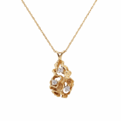 "Organic Gold" Vintage Diamond Pendant