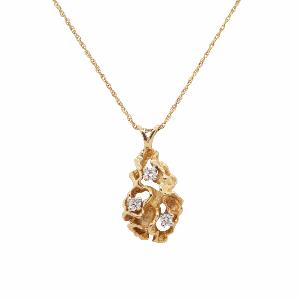 "Organic Gold" Vintage Diamond Pendant