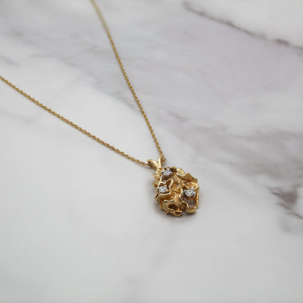 "Organic Gold" Vintage Diamond Pendant - Image 2
