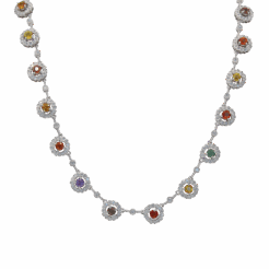 "Luminous Luxury" Estate Rainbow Sapphire Necklace