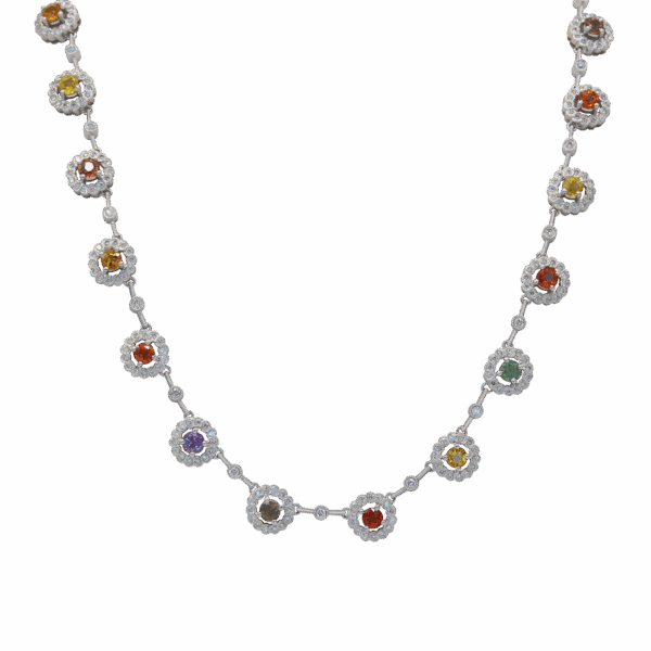"Luminous Luxury" Estate Rainbow Sapphire Necklace