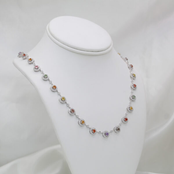 "Luminous Luxury" Estate Rainbow Sapphire Necklace - Image 3