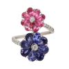 "Pansies" Iolite and Pink Tourmaline Ring