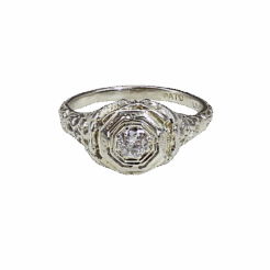 "Gilded" Deco Diamond Ring