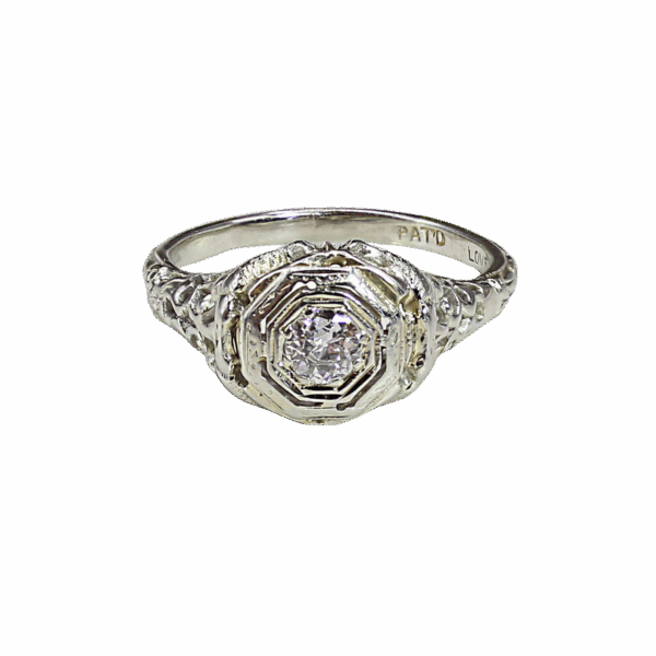 "Gilded" Deco Diamond Ring