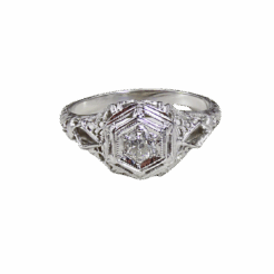 Art Deco Diamond Filigree Ring