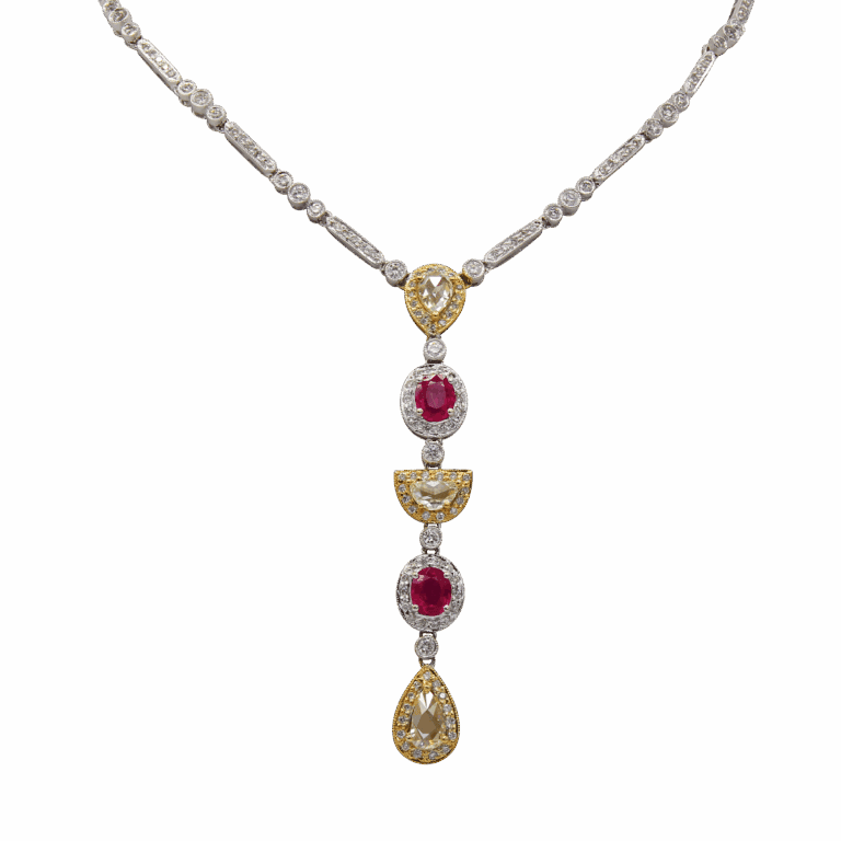 DABAKAROV Diamond and Ruby Necklace