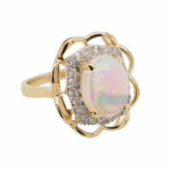 "Golden Iridescence" Opal Ring