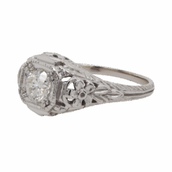 "Floral Filigree" Edwardian Diamond Ring