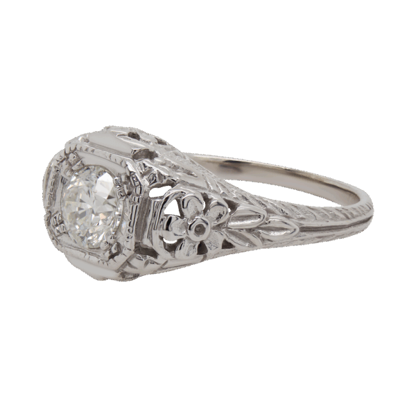 "Floral Filigree" Edwardian Diamond Ring