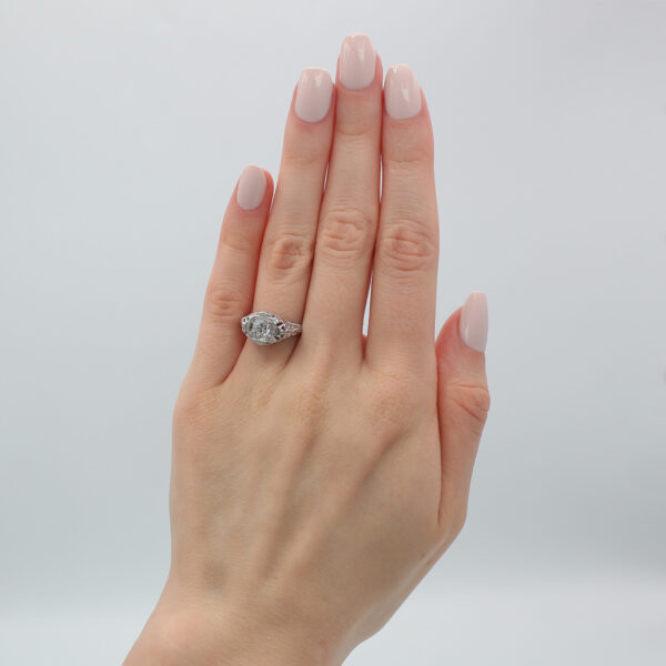 "Floral Filigree" Edwardian Diamond Ring - Image 3