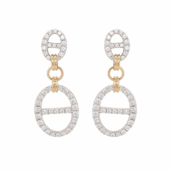 "Modernity" Paperclip Diamond Earrings
