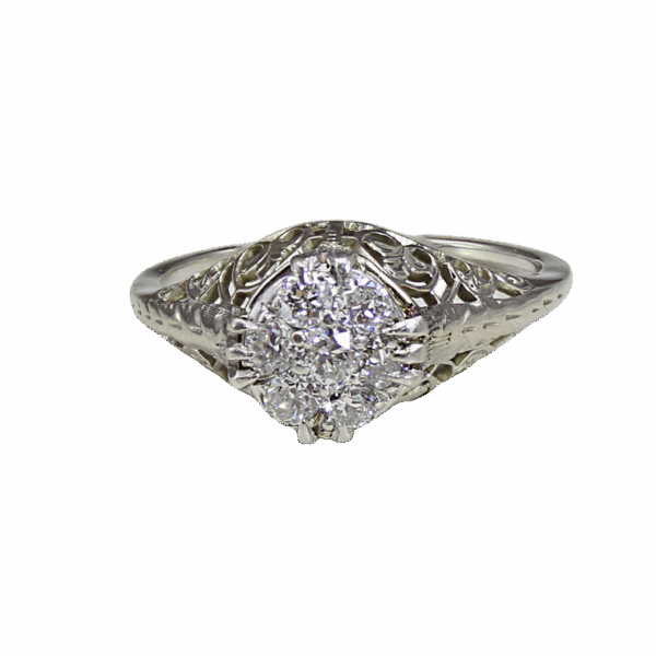 "Lumina" Diamond Filigree Ring