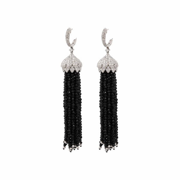 "Tassels" Vintage Onyx Earrings