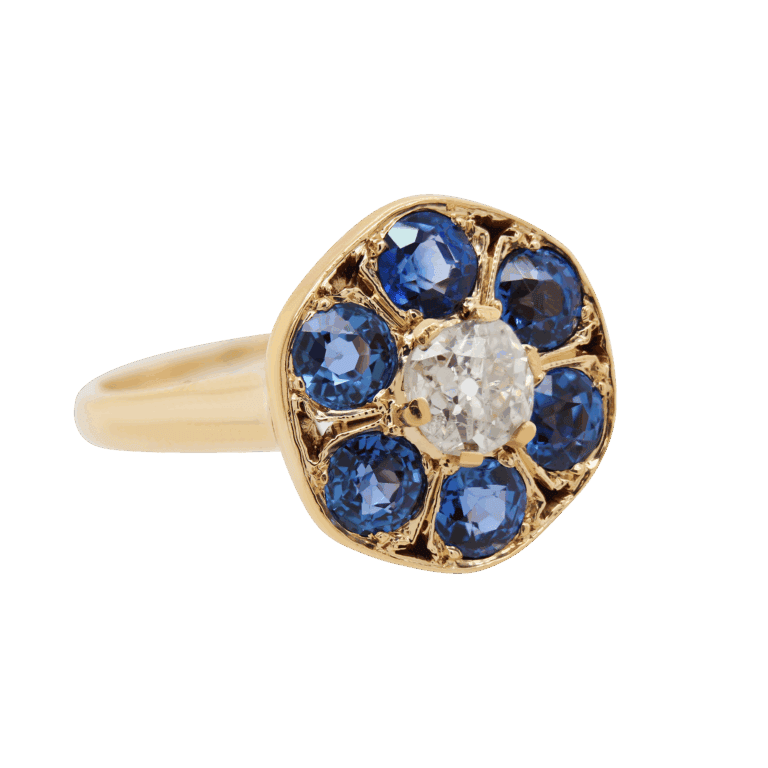 "Blossom" Antique Sapphire Ring