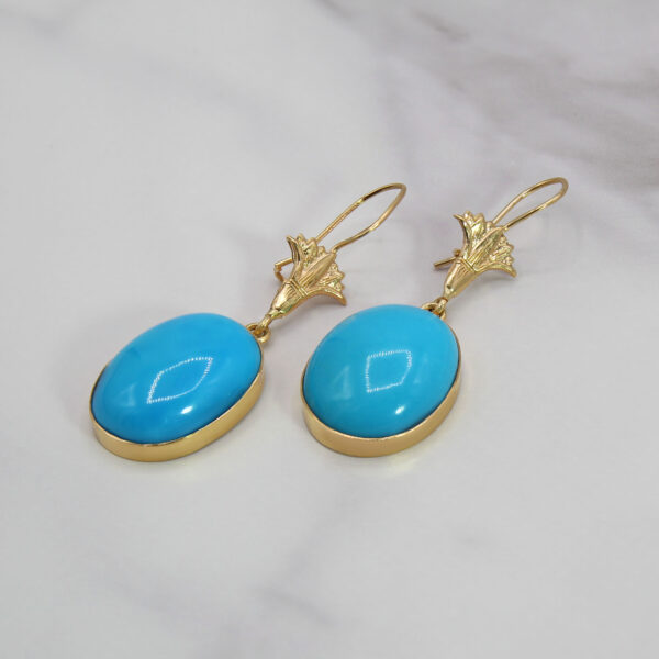 "Blue Skies" Antique Turquoise Earrings - Image 2