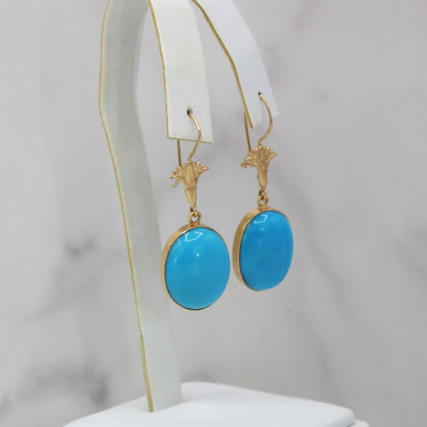 "Blue Skies" Antique Turquoise Earrings - Image 3