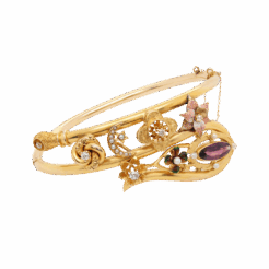 "Whimsical" Art Nouveau Multistone Bracelet