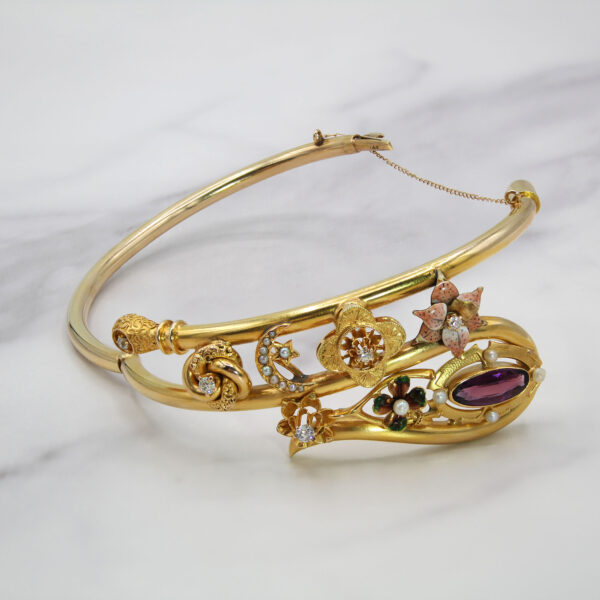 "Whimsical" Art Nouveau Multistone Bracelet - Image 3