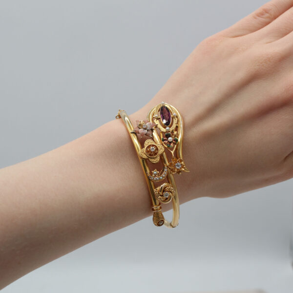 "Whimsical" Art Nouveau Multistone Bracelet - Image 4