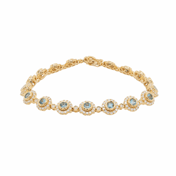 "Golden Skies" Vintage Aquamarine Bracelet