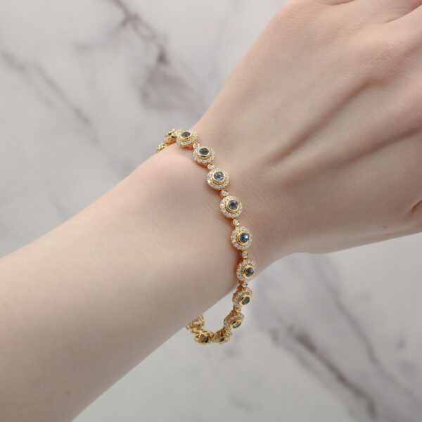 "Golden Skies" Vintage Aquamarine Bracelet - Image 3
