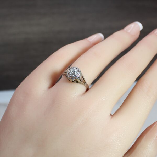 "Gilded" Deco Diamond Ring - Image 6