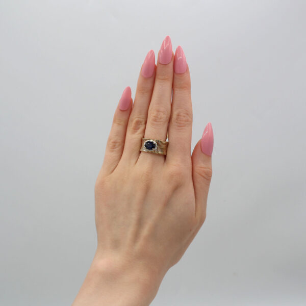 "Sapphire Symphony" Sapphire Ring - Image 3