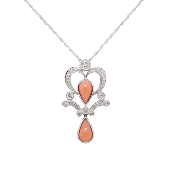 "Cascade" Vintage Coral Pendant