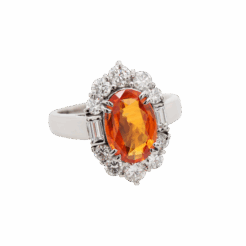 "Clementine" Estate Orange Sapphire Ring
