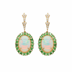 "Meadows" Opal and Tsavorite Earrings