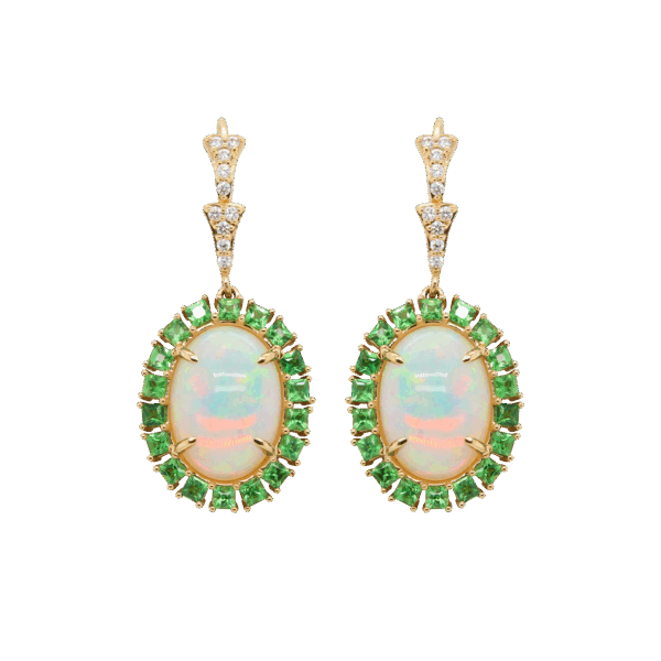"Meadows" Opal and Tsavorite Earrings