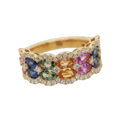 "Double Rainbow" Multicolored Sapphire Band