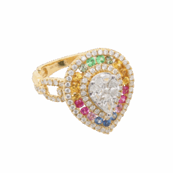 "Prismatic" Rainbow Sapphire Ring