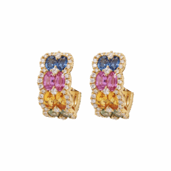 "Double Rainbow" Multicolored Sapphire Earrings