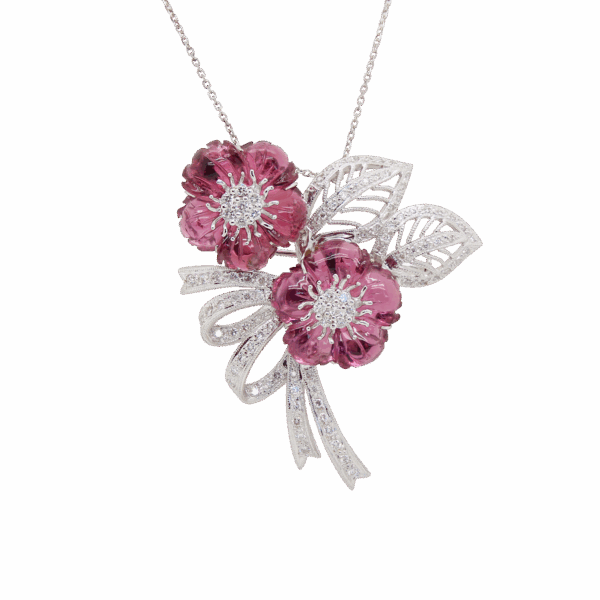 DABAKAROV Floral Tourmaline Pendant Pin