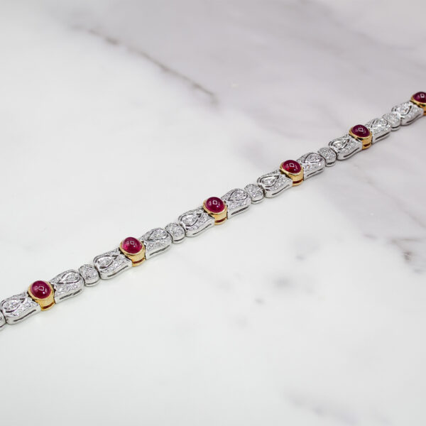 "Scarlett Stream" Diamond and Ruby Bracelet - Image 4
