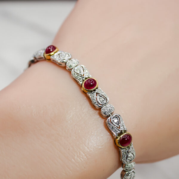 "Scarlett Stream" Diamond and Ruby Bracelet - Image 5