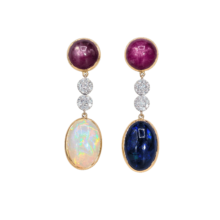 "Cosmic" Cabochon Drop Earrings