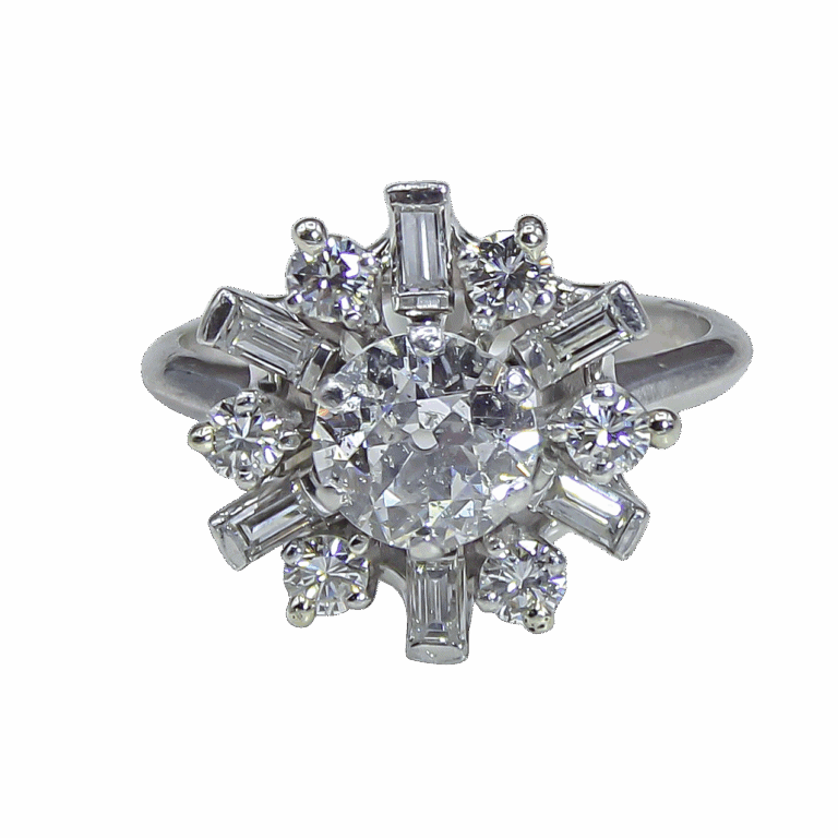 Snowburst Diamond Cluster Ring