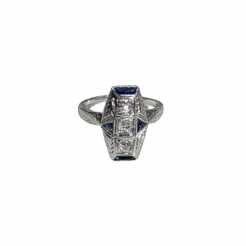 "Elysian" Art Deco Sapphire & Diamond Ring