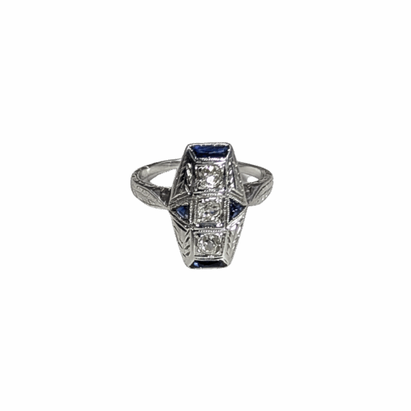 "Elysian" Art Deco Sapphire & Diamond Ring