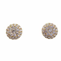 Golden Starburst Diamond Stud Earrings
