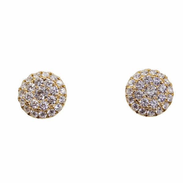 Golden Starburst Diamond Stud Earrings