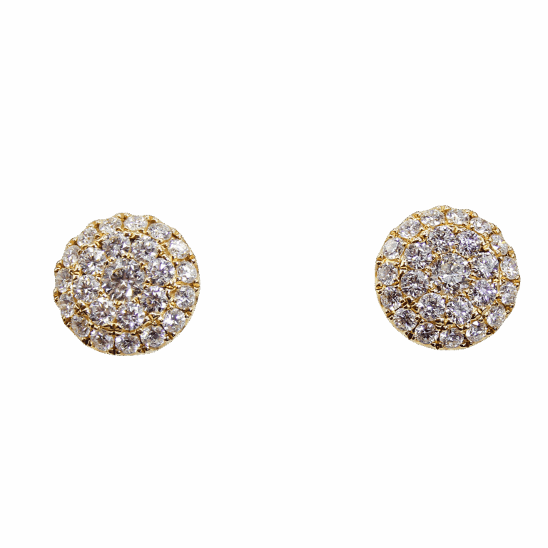 Golden Starburst Diamond Stud Earrings