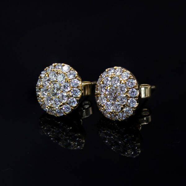 Golden Starburst Diamond Stud Earrings - Image 4