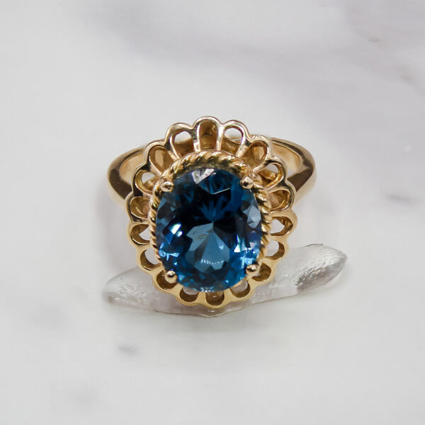 "Aegean Dream" Blue Topaz Ring - Image 3