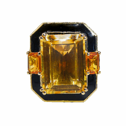 Sunset Glow Citrine and Onyx Cocktail Ring