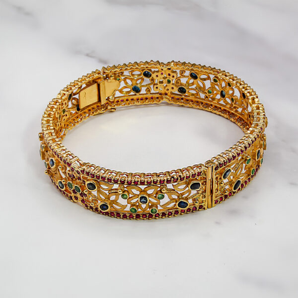 "Royal Bloom" Gemstone Bangle - Image 2
