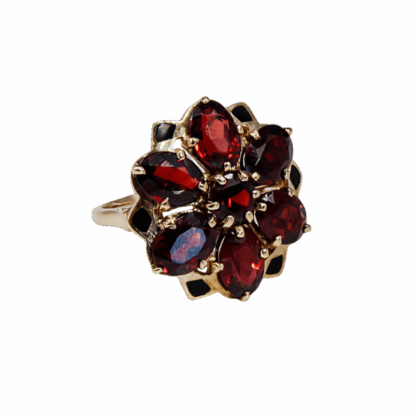 Blossom Cluster Garnet Ring